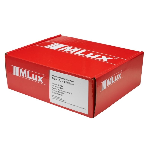 H4/H19, 55 Вт, 4300°К Комплект MLux LED - Black Line