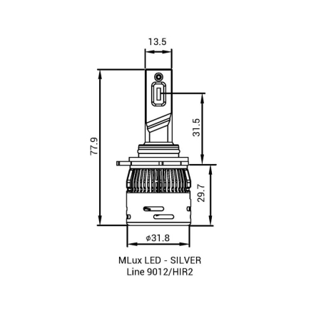 9012/HIR2, 28 Вт, 4300°К Комплект MLux LED - Silver Line
