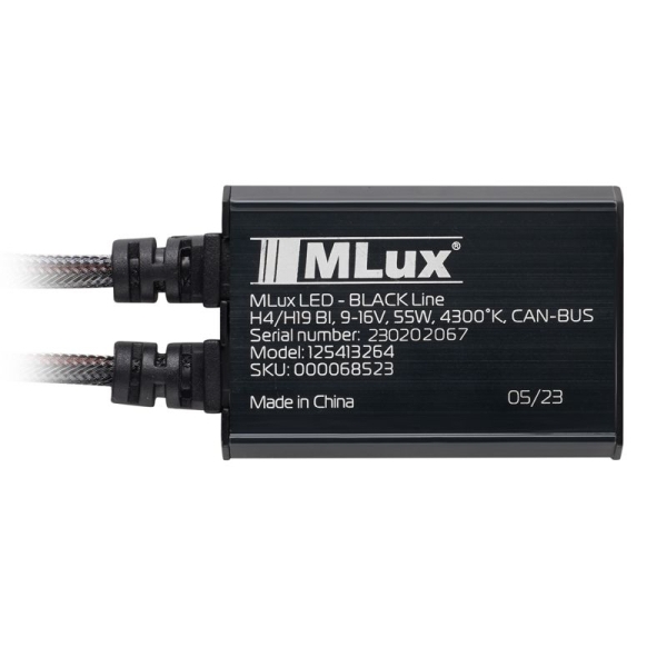 H4/H19, 55 Вт, 4300°К Комплект MLux LED - Black Line