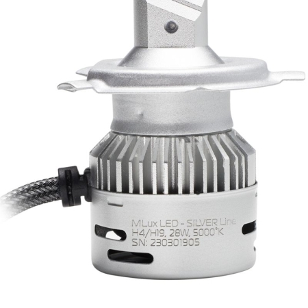 H4/H19, 28 Вт, 5000°К Комплект MLux LED - Silver Line